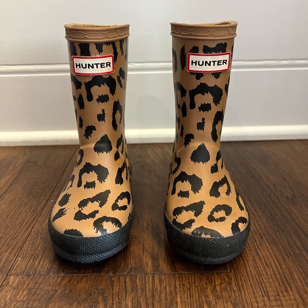 HUNTER leopard boots toddler girls 7b